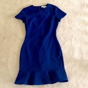 Royal blue fitted dress with wave on the bottom mermaid style